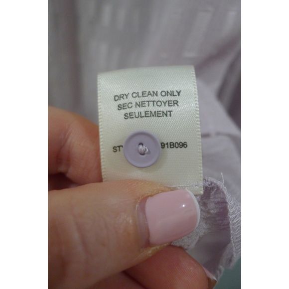 Rebecca Taylor Silk LS Bar Clip Blouse - Violet Haze 10 - Picture 8 of 8